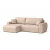 ECKSOFA Mit Schlaffunktion Ariel L, Velours, Stoff Salvador, Beige, Links - Beige, Holz (250/142cm) - Kaiser Möbel
