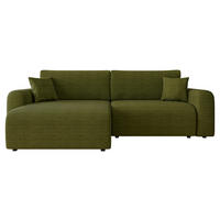ECKSOFA Floryn L - Schwarz/Grün, Holz/Kunststoff (245/145cm) - MIRJAN24