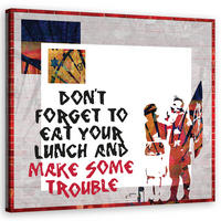 WANDBILD banksy sohn punk und mutter - Orange, Textil (50/50cm) - Feeby