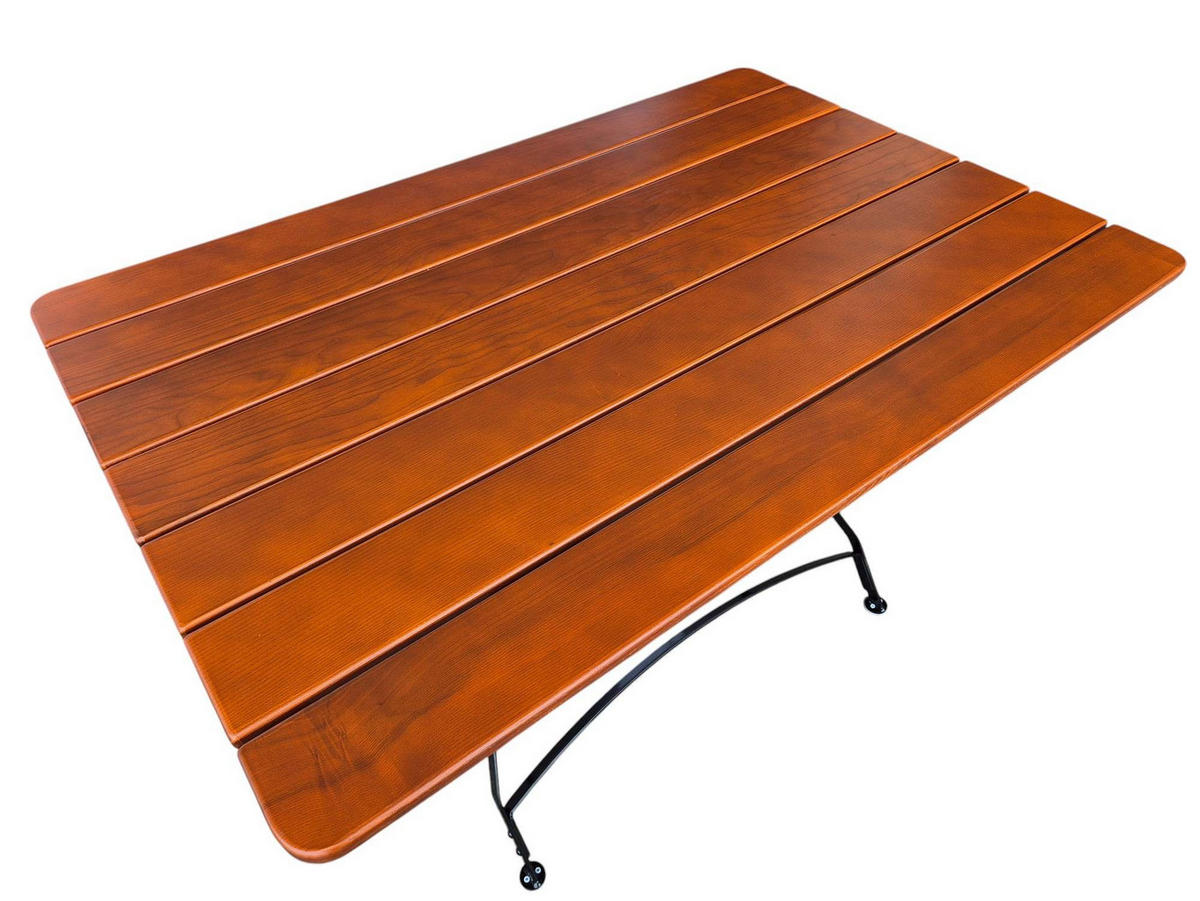 BIERGARTENTISCH BAVARIA 74x120x80cm Klappbar Eschenholz Schwarz/Braun - Braun, Holz (80/120/74cm) - CHEFGASTRO
