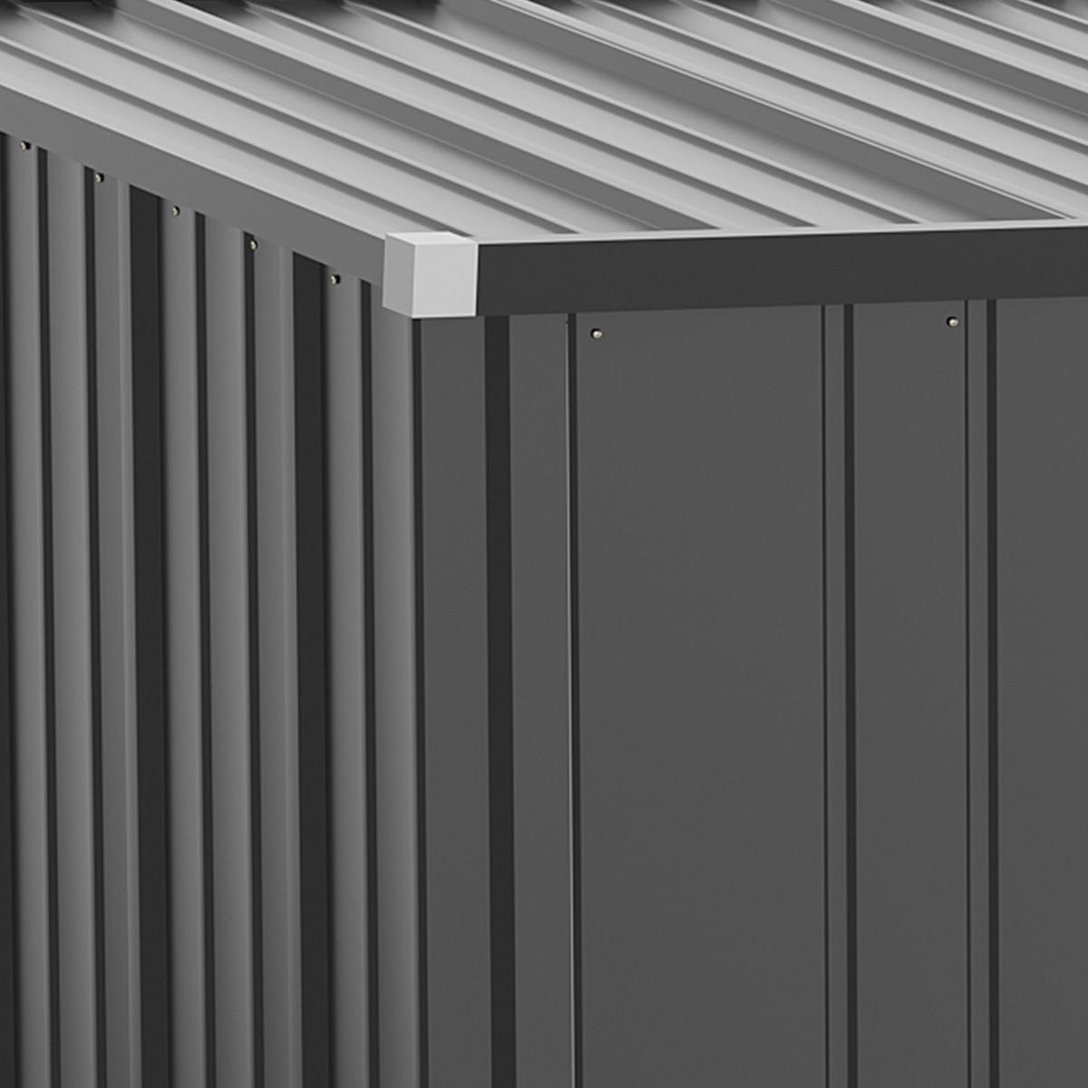 GERÄTESCHUPPEN Pultdach Schwarz - Schwarz, Metall (94.5/196/161.5cm) - ComfortXL