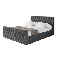 POLSTERBETT mit Bettkasten, Fußteil und Lattenrost, Boxbett mit Matratze H3/H4 - LARO-Z 160x200 Dunkelgrau - Anthrazit, Holzwerkstoff/Textil (160/200cm) - ALTDECOR