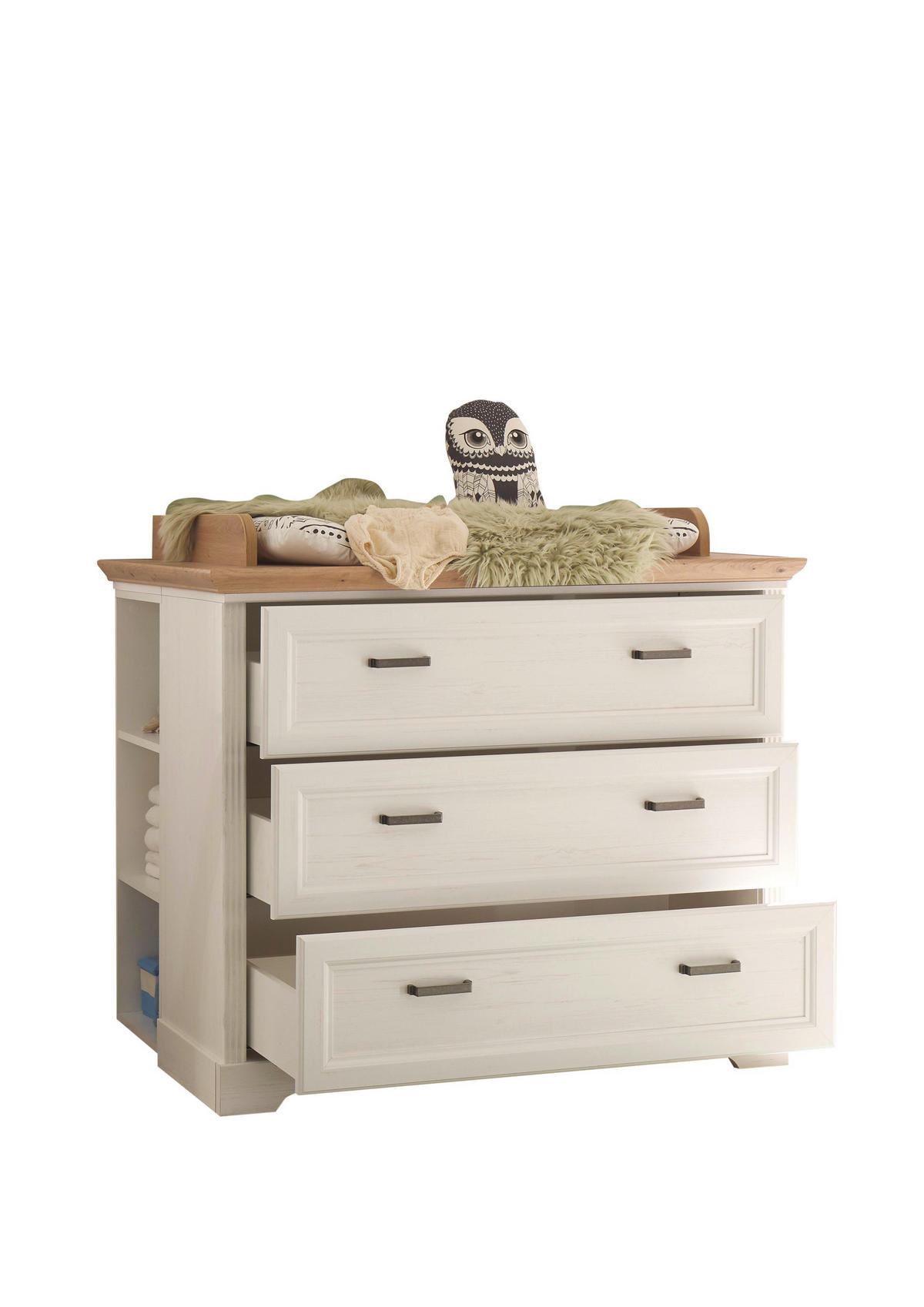 BABYZIMMER Jasmin in Anderson Pine mit Absetzungen in Artisan Eiche 7 teiliges Kinderzimmer Komplett Set - Beige/Braun, Holzwerkstoff (80/200/120cm)