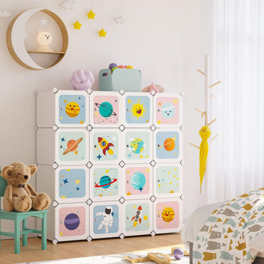 Thumbnail - Hansiro Steckregal, Weiß, Kunststoff, 41x123x123 cm, Kinder- & Jugendzimmer, Kindermöbel, Kinderregale