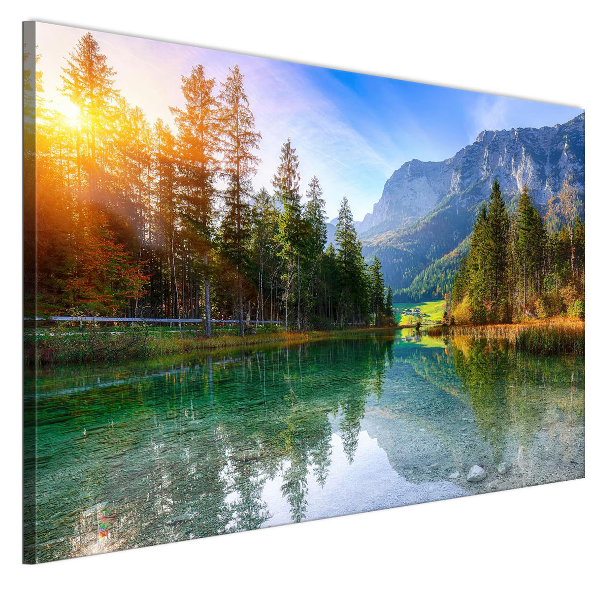 LEINWANDBILD Berglandschaft 120x40 cm - Multicolor, Holz (120/40cm) - LUMASOUL