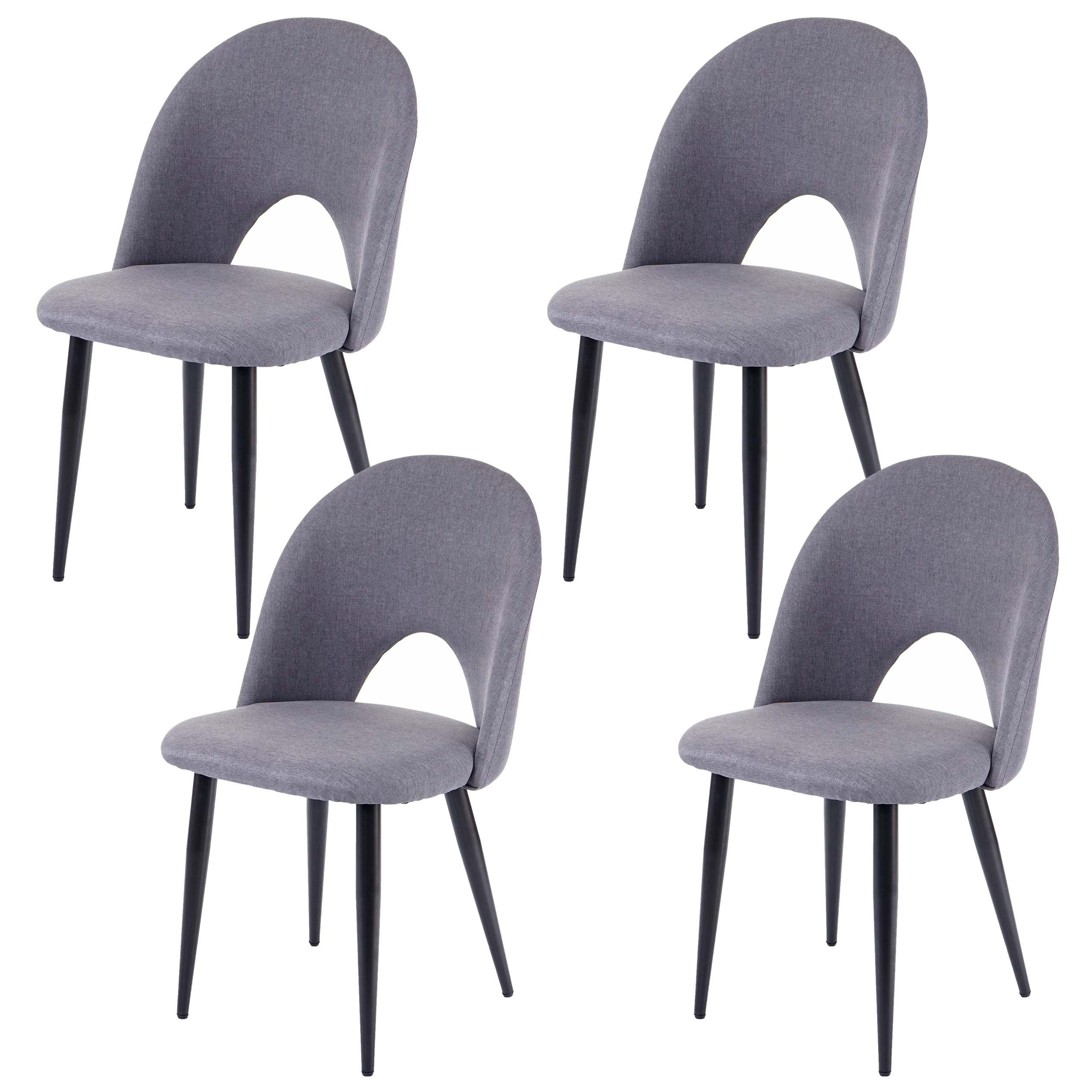 ESSZIMMERSTUHL Grau 4er-Set - Grau, Textil (49/85/53cm) - MCW