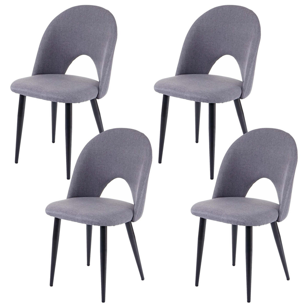 ESSZIMMERSTUHL Grau 4er-Set - Grau, Textil (49/85/53cm) - MCW