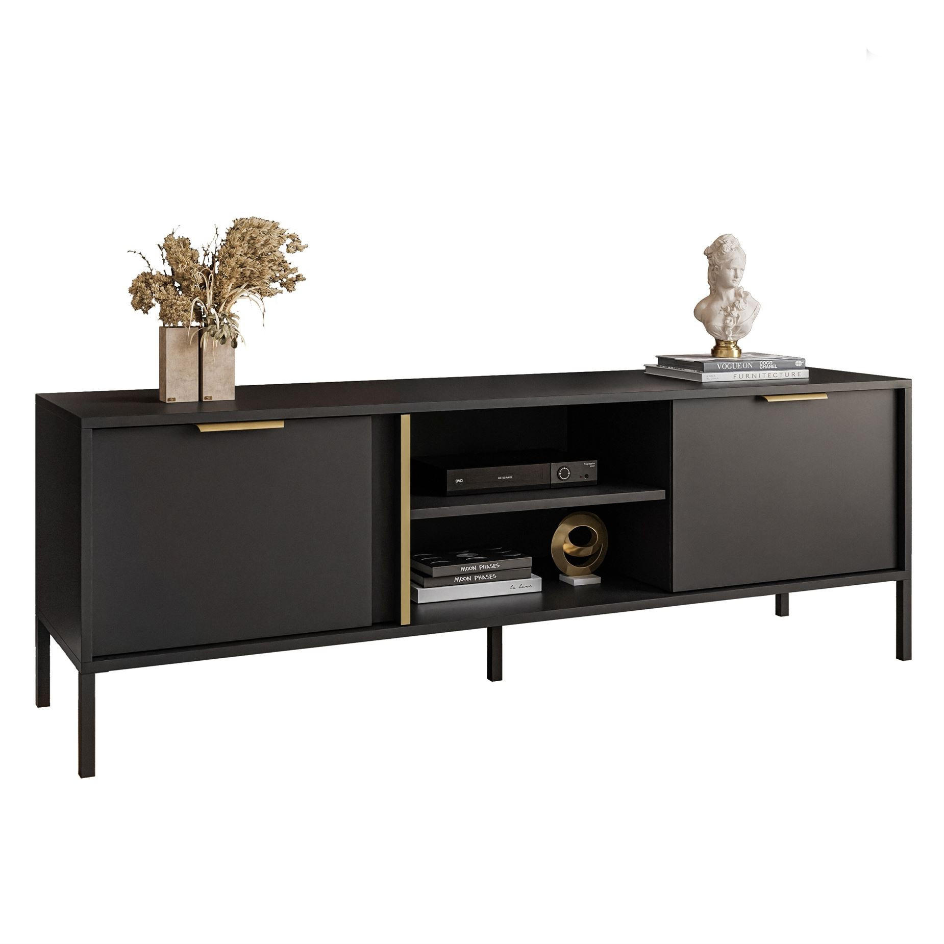 Lookway Tv-Schrank Schwarz 153x53x40 cm
