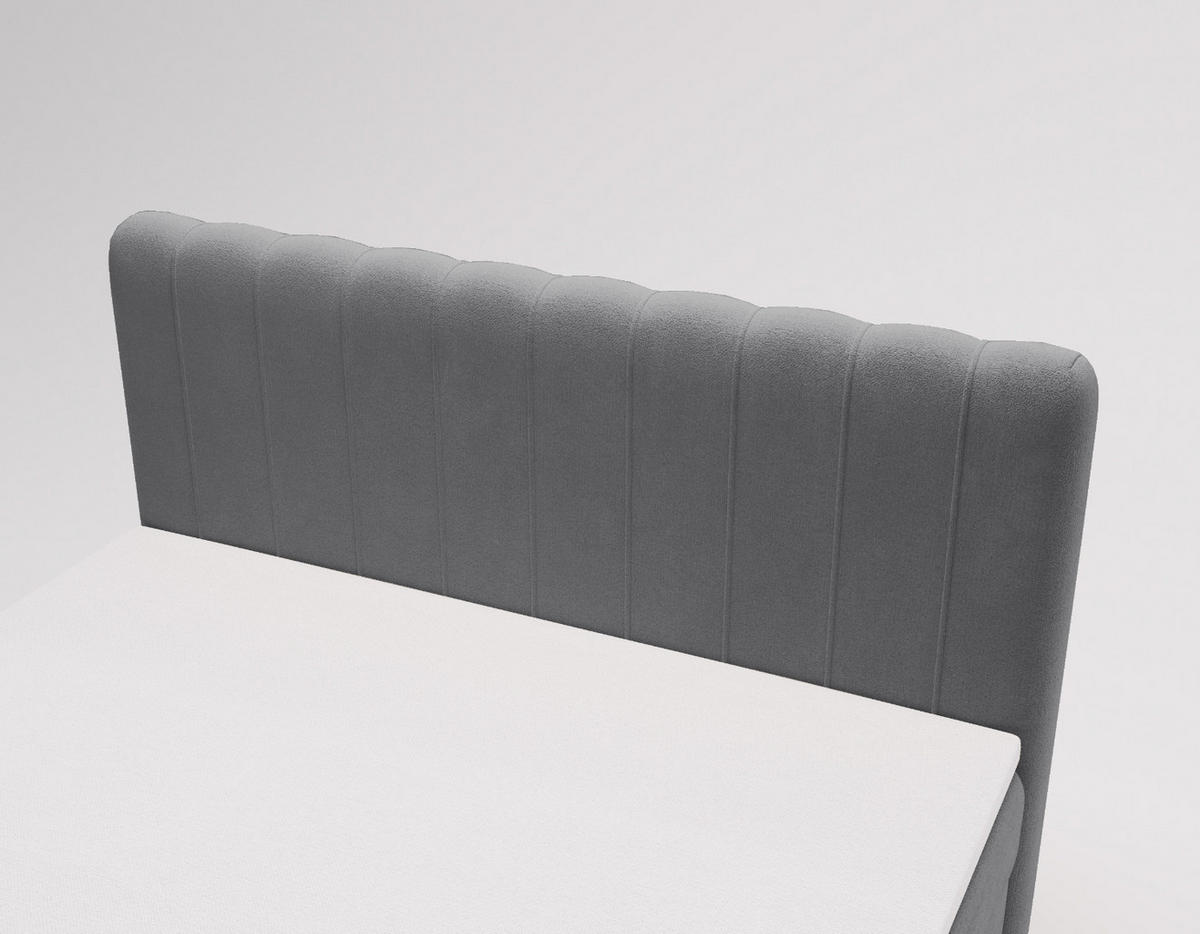 BOXBETT OSLO mit Bettkasten Stoff Komodo Grau 140x200 cm - Grau, Holz (140/200cm) - Kaiser Möbel