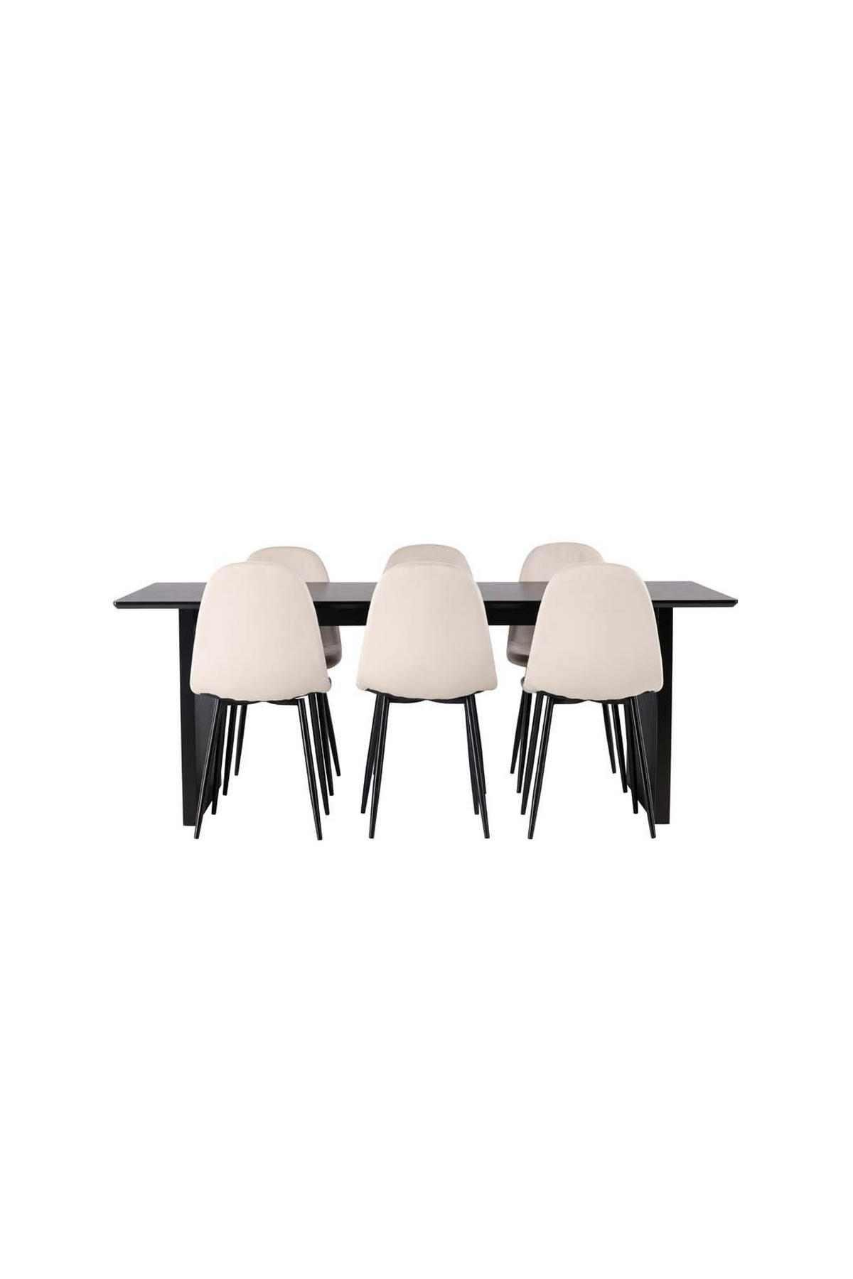 TISCHGRUPPE Schwarz - Schwarz, Holzwerkstoff (100/75/200cm) - ebuy24