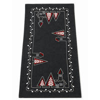 TISCHLÄUFER 40/90 cm Kirche Weihnachten Leinenoptik - Anthrazit/Rot, Textil (40/90cm) - TiborTex