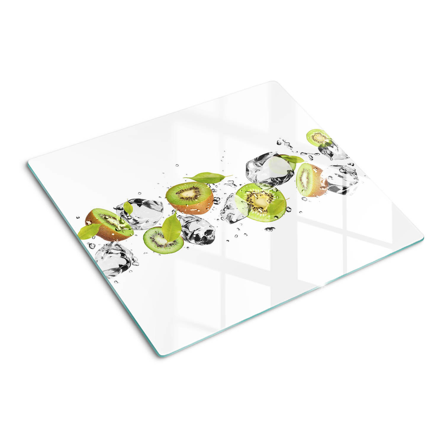 GLASPLATTE 60x52 cm Kiwi und Wasser - Grün, Glas (60/0.4/52cm) - TULUP