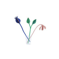DEKOFIGUR Abstraktes Blumentrio 5/27 cm - Multicolor, Wellpappe (5/27/5cm) - KUNSTLOFT