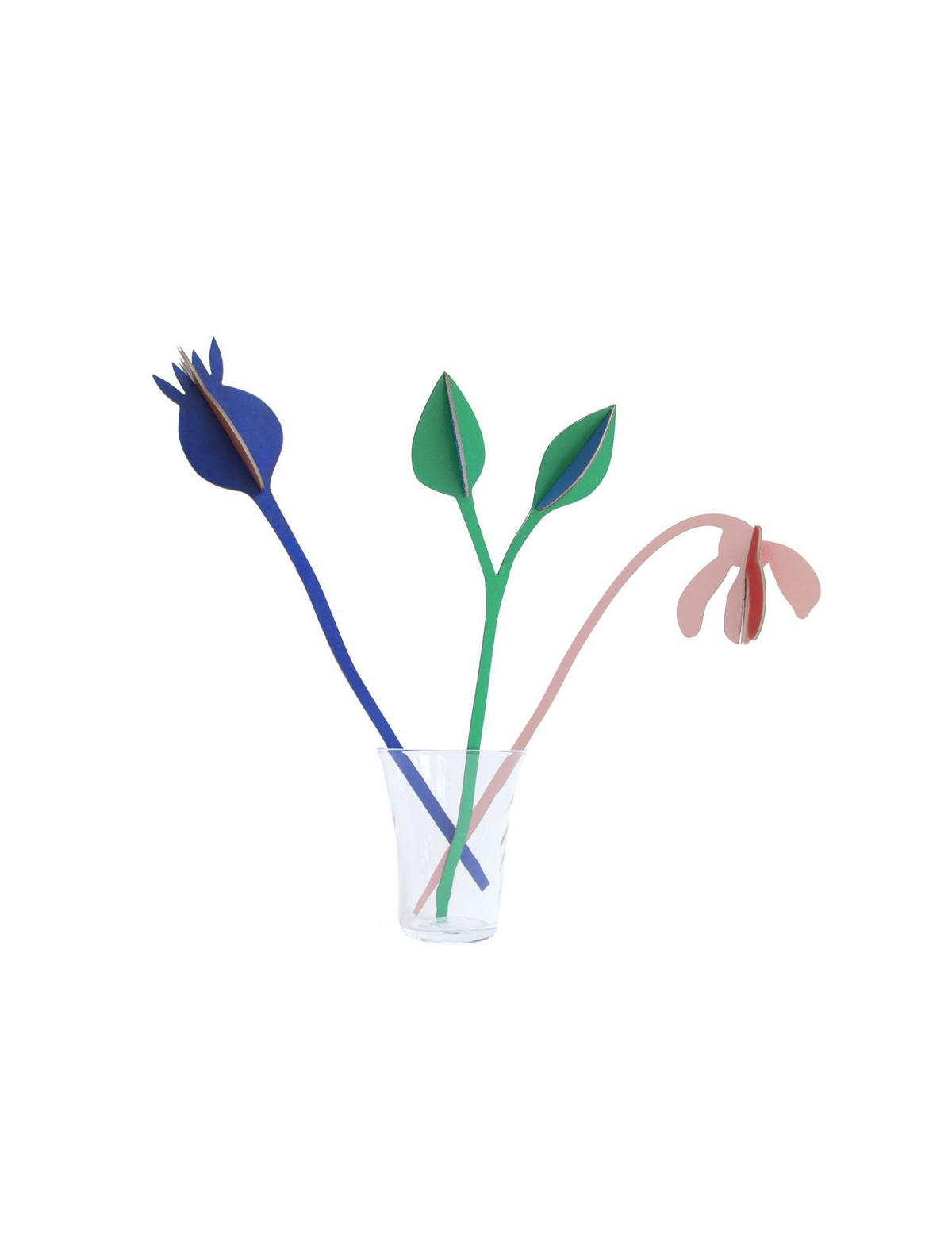 DEKOFIGUR Abstraktes Blumentrio 5/27 cm - Multicolor, Wellpappe (5/27/5cm) - KUNSTLOFT
