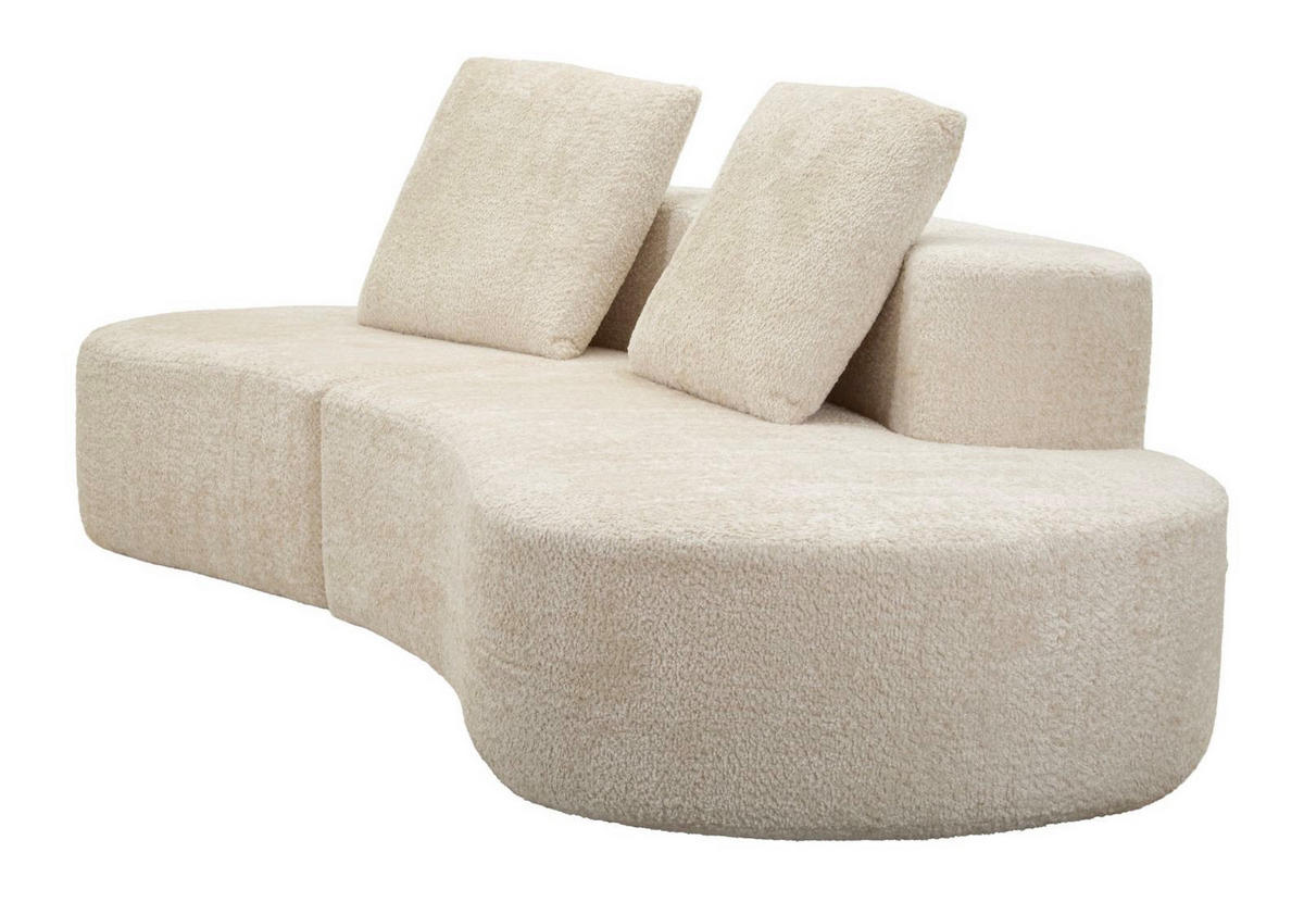3-SITZER Sofa Bouclé Island - Beige - Beige, Kunststoff/Textil (92/78/238cm) - Pasmara
