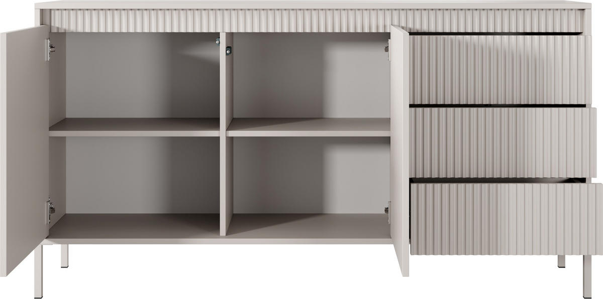 SIDEBOARD Cindy Beige 154/81/40 cm - Beige, Holzwerkstoff/Metall (153.5/81.4/39.5cm) - WFL GROUP