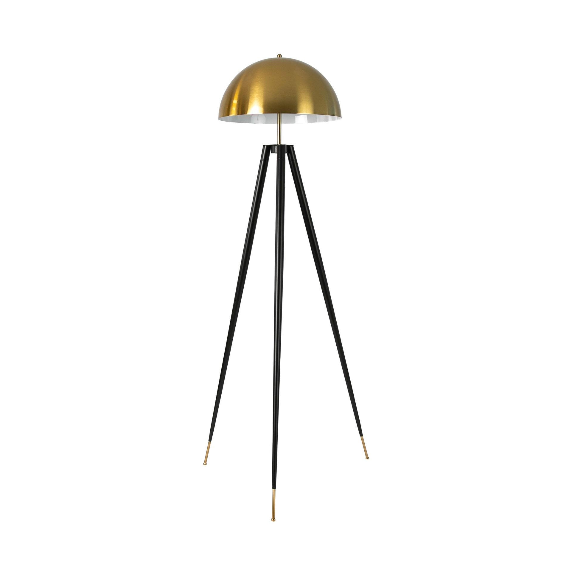 STEHLEUCHTE aus poliertem Stahl und schwarzem Stahl 63/59/160 cm - Schwarz, Metall (59/63/160cm) - The Lumine