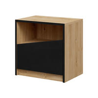 NACHTTISCH Aston 07 - Eichefarben/Schwarz, Holzwerkstoff (50/50/36cm) - MIRJAN24