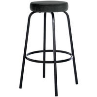 BARHOCKER Samt Dunkelgrau - Dunkelgrau/Schwarz, Textil/Metall (54/77/54cm) - CLP