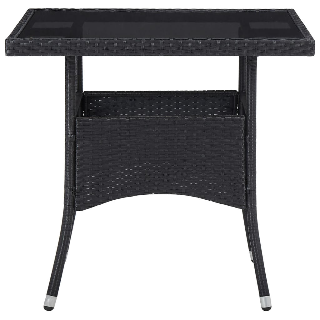 GARTENTISCH Tischmund 80/75/80 cm - Schwarz, Naturmaterialien (80/80/75cm) - ZMH