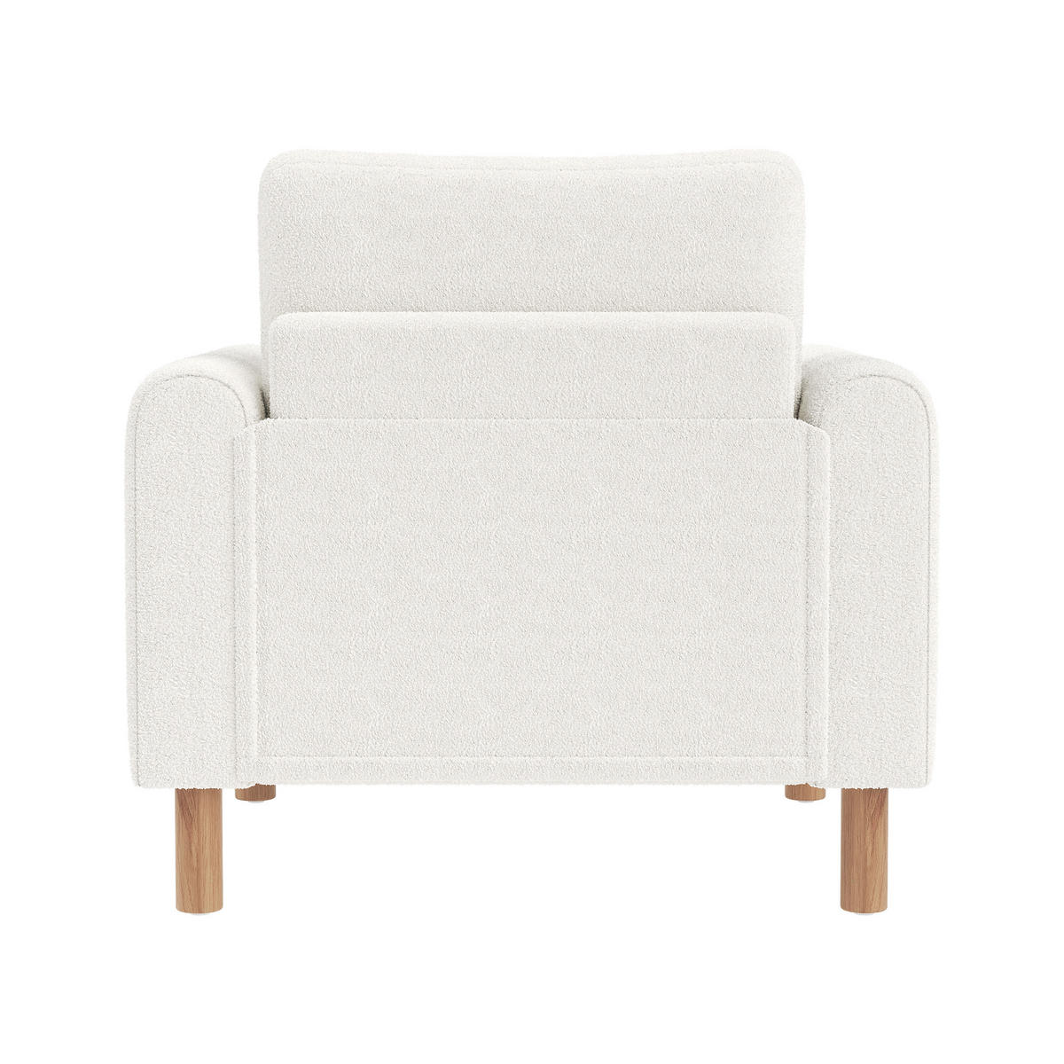 LOUNGESESSEL Teddy-Samt mit dickem Sitzkissen 87/83/88,5 cm Weiß - Weiß, Textil (83/88.5/87cm) - Redom