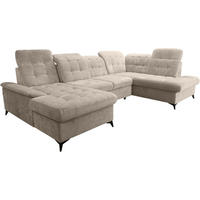 SOFA NEO Chenille-Stoff PERFECT HARMONY, ARAGON-Stoffbezug U-Form - Creme, Textil (343/210cm) - Robin