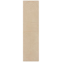 WOLLTEPPICH LEVEN, geometrisch, aus Wolle, Natur, 60 x 230 cm - Beige, Textil (60/230cm) - KADIMA DESIGN