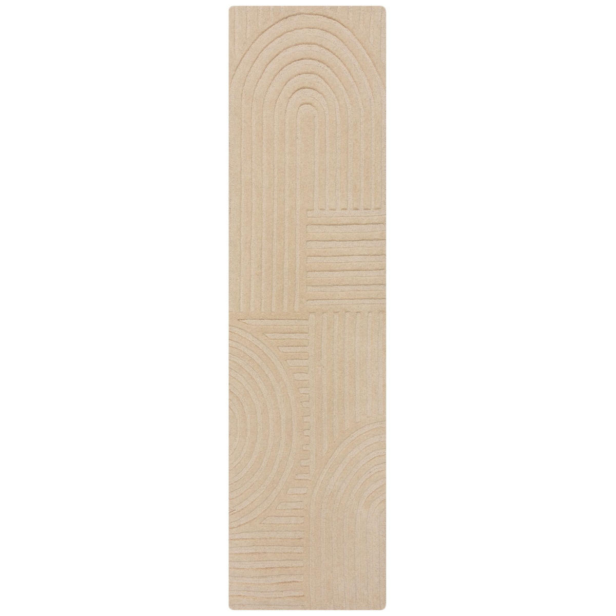 WOLLTEPPICH Pastell-Design, handgetuftet LEVEN BLAKE, Beige 60x230 cm - Beige, Textil (60/230cm) - KADIMA DESIGN