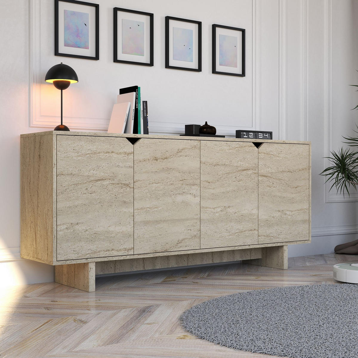 BUFFETSCHRANK turan beige - Beige, Holz (40/81/180cm) - Habitat Garten
