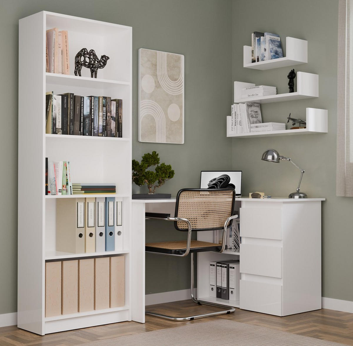 SCHREIBTISCH Weiß 120/75/49 - Weiß, Holzwerkstoff (90/50/75cm) - RAUMHIRSCH FURNITURE