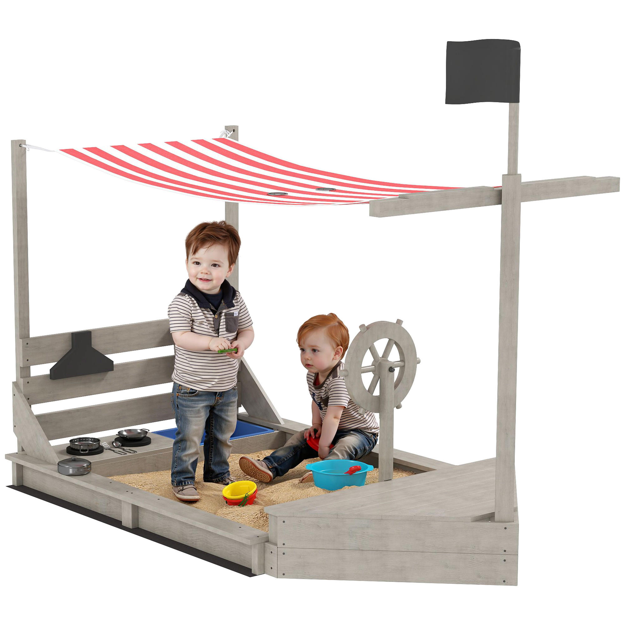 SANDKASTEN DE-10467 Grau - Grau, Holzwerkstoff (180/103/144.5cm) - ComfortXL