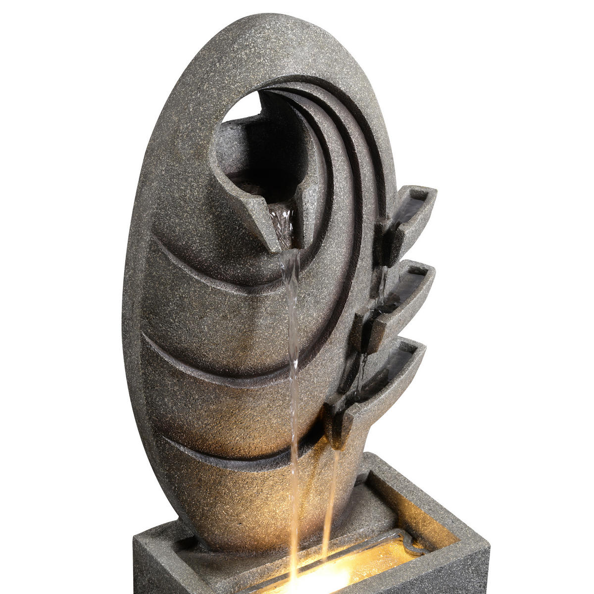 GARTENBRUNNEN oval grau - Grau, Kunststoff (40/25/80cm) - Teamson Home