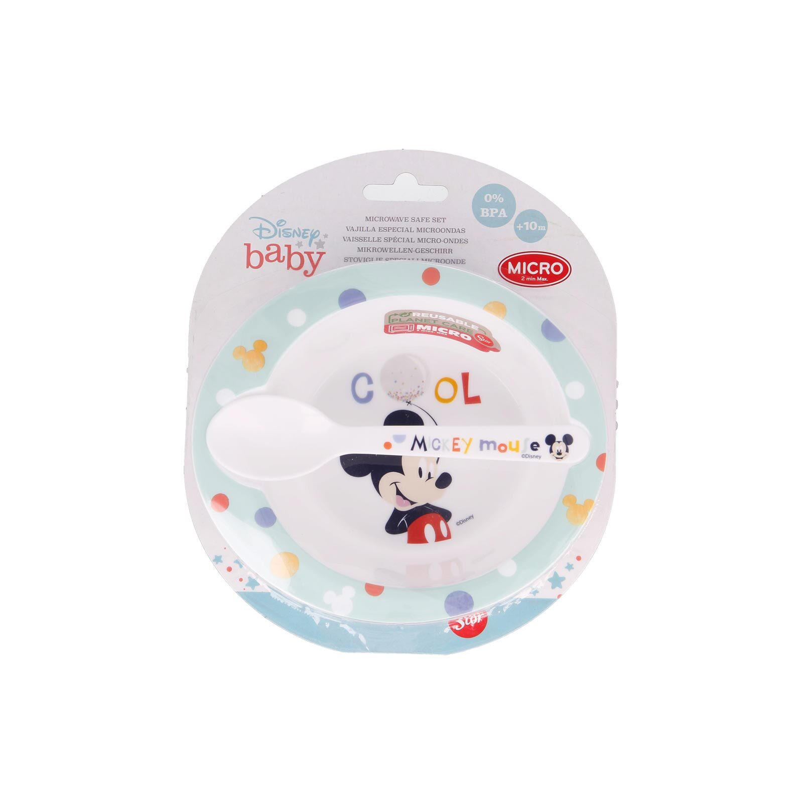KINDERGESCHIRR Cool Like Mickey hellblau 2er Set - Hellblau, Kunststoff (5.3/2.5/7.5cm)