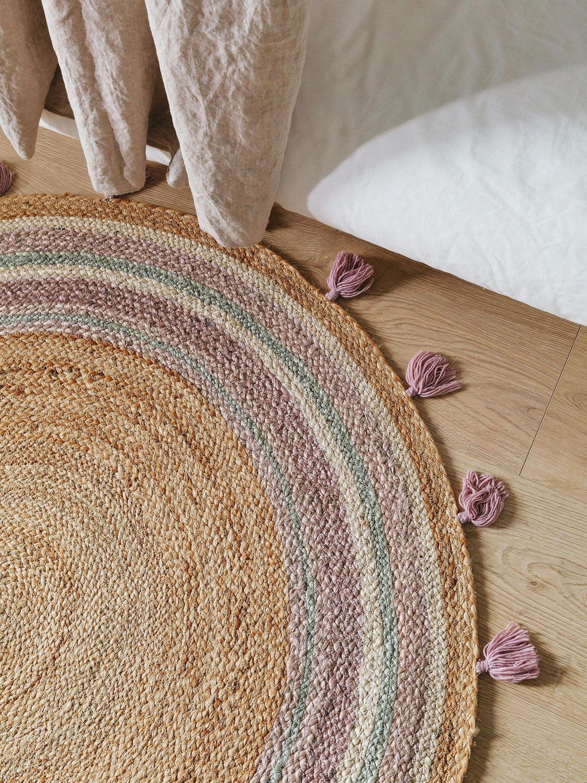 DĚTSKÝ koberec Lovis Fialová ø 115 cm kulatý - fialová, textil/přírodní materiály (115/1cm) - KUNSTLOFT