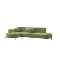 ECKSOFA Valencia - Hellgrün, Holzwerkstoff/Textil (321/165cm) - Fun Möbel