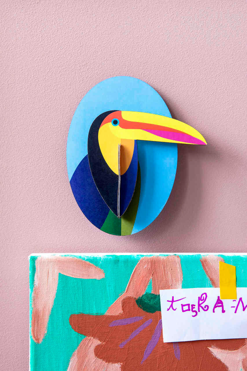 WANDDEKO Leuchtender Tukan 15/10 cm - Multicolor, Wellpappe (15/10/7cm) - KUNSTLOFT