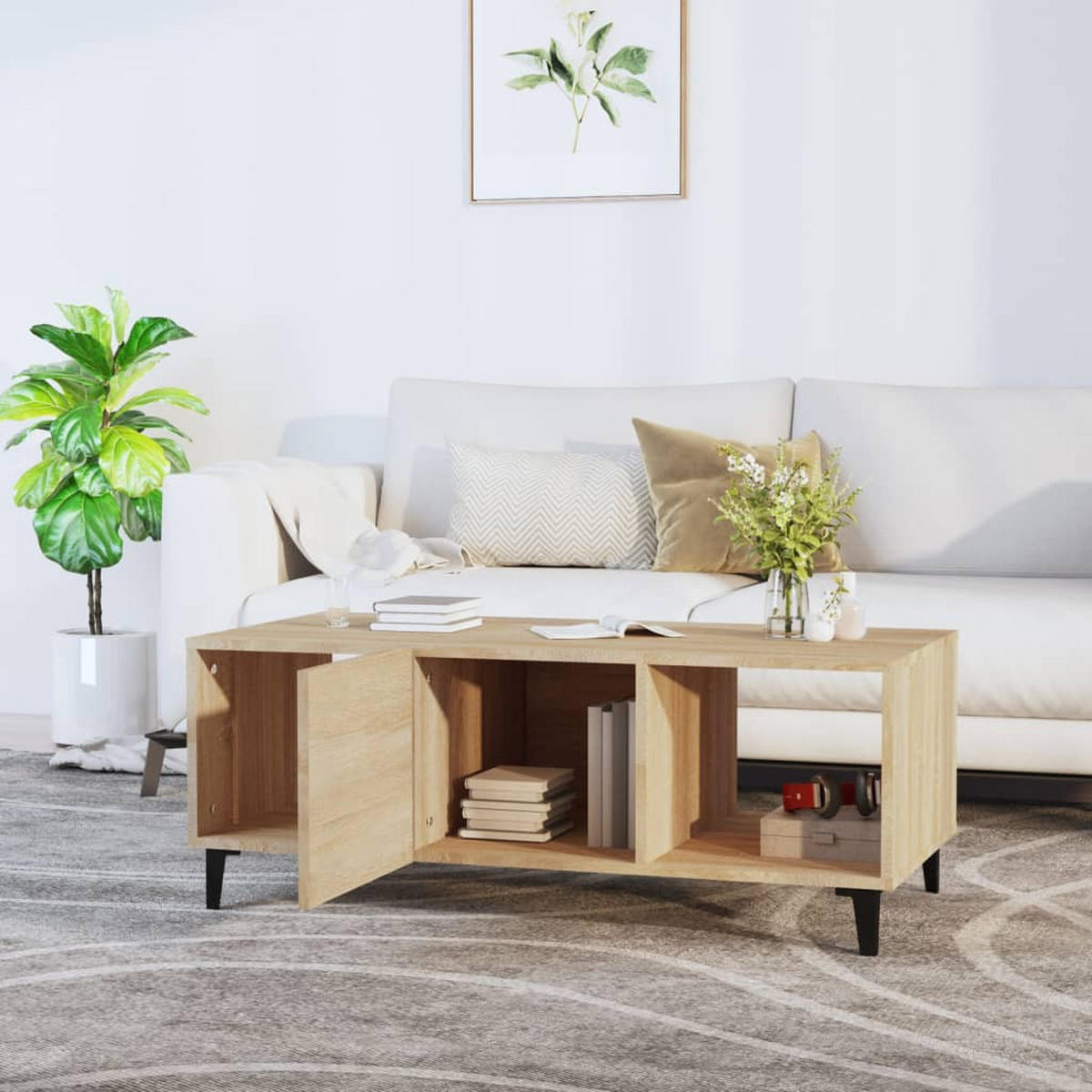 COUCHTISCH Sonoma-Eiche 102x50x40 cm Holzwerkstoff - Braun, Holzwerkstoff (102/50/40cm) - furnicato