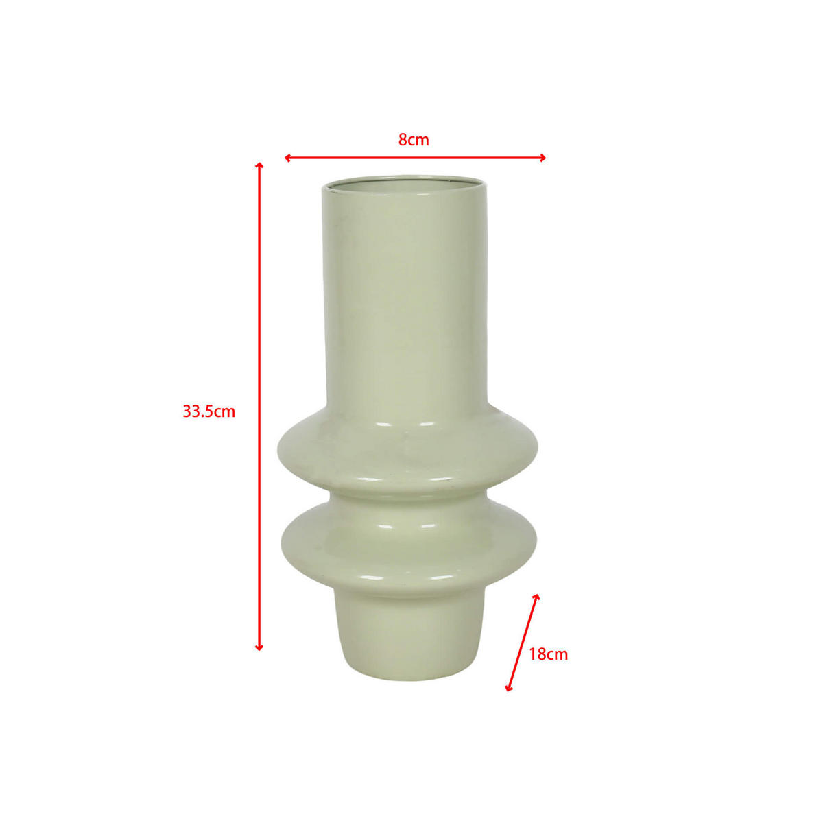 BLUMENTOPF Grün 33,5/18/18 - Grün, Metall (33.5cm) - Mobili Rebecca