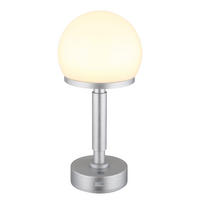 LED TISCHLEUCHTE Haku Silber Opal - Silberfarben, Kunststoff (14/14/29.5cm) - Globo Lighting