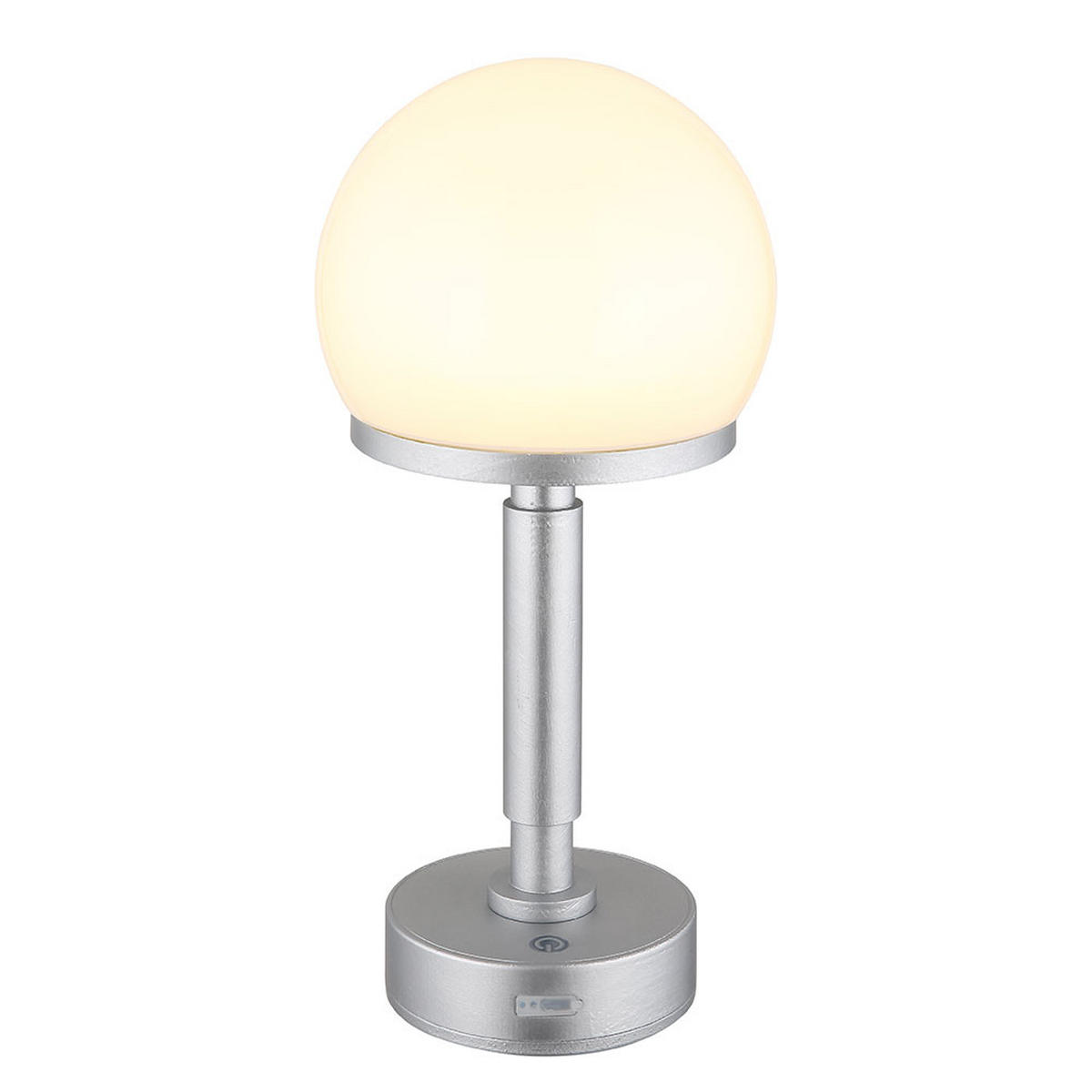 LED TISCHLEUCHTE Haku Silber Opal - Silberfarben, Kunststoff (14/14/29.5cm) - Globo Lighting