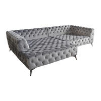 ECKSOFA NARLA Silber Velvet - Silberfarben, Textil (279/190cm) - KAWOLA