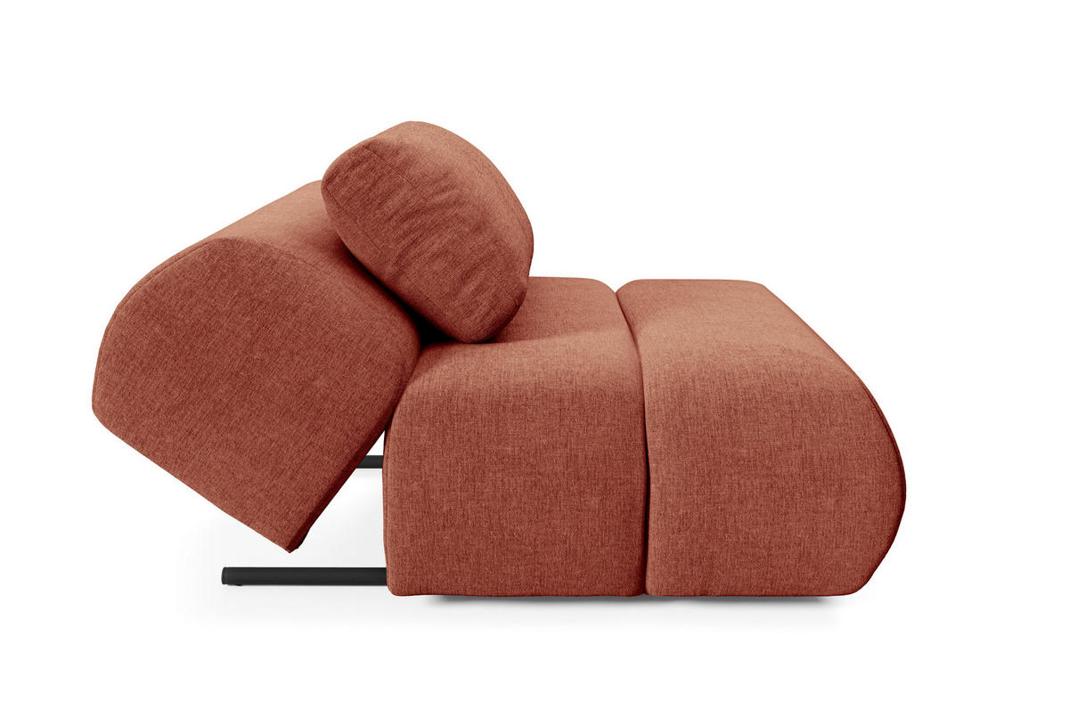 SESSEL ATOMO, Modern Polstersessel Loungesessel, Chenille-Stoff Orange - Orange, Holz/Metall (98/82/134cm) - MASSENO