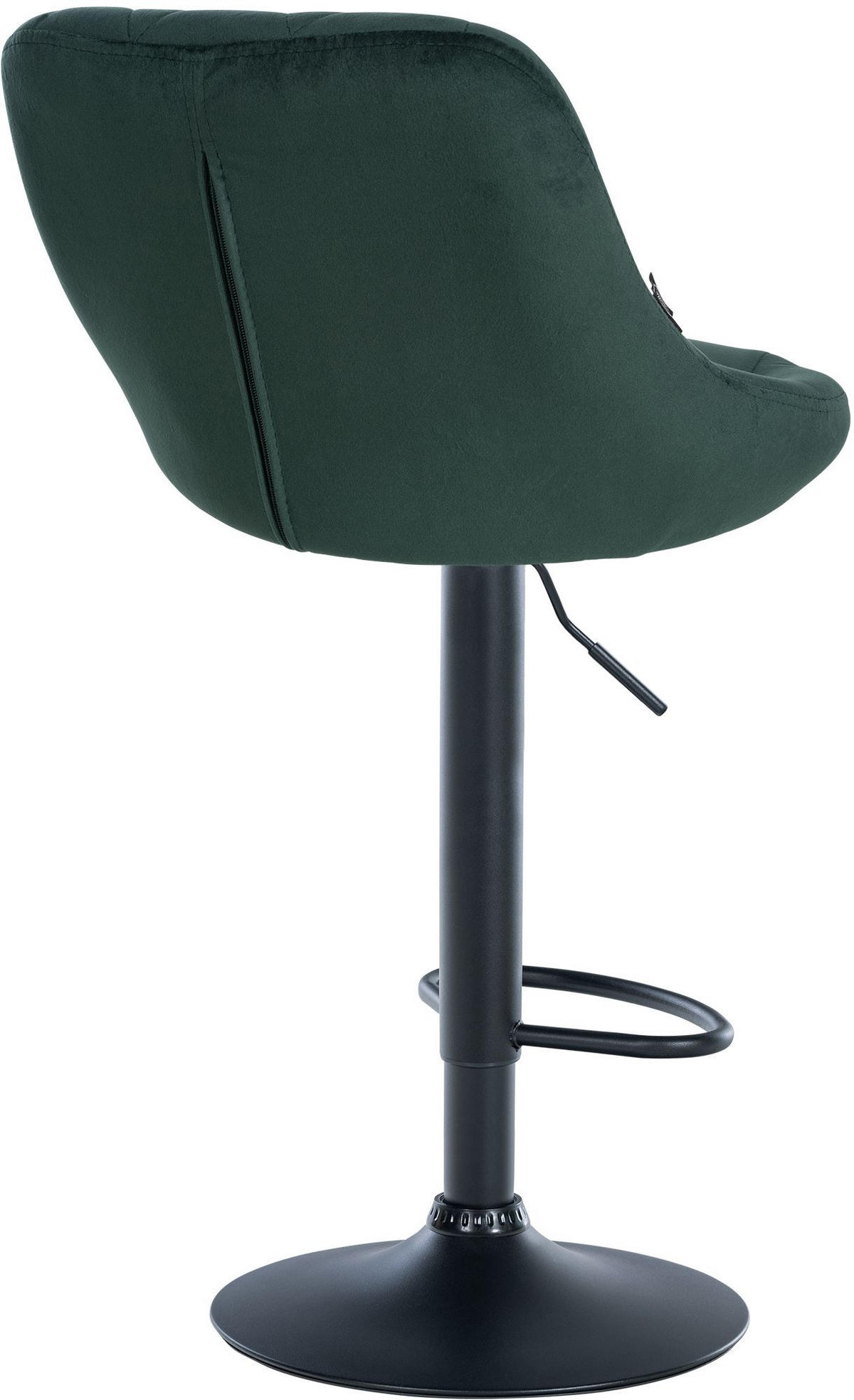 BARHOCKER 2er Set Samt dunkelgrün - Dunkelgrün/Schwarz, Textil/Metall (46/83/49cm) - CLP
