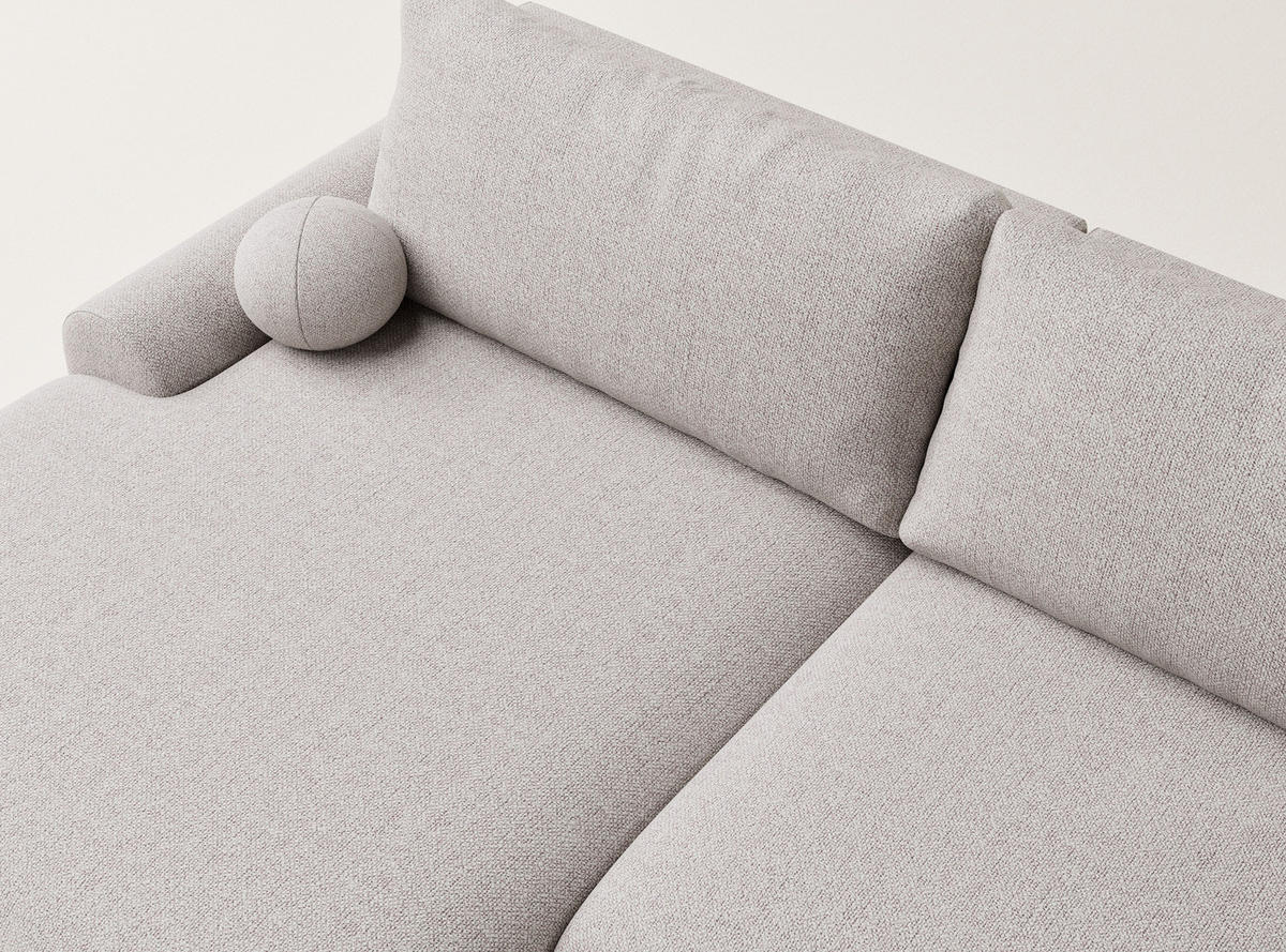 ECKSOFA MIT SCHLAFFUNKTION Tallin Beige Webstoff - Links Seite - Beige/Schwarz, Holz/Holzwerkstoff (145/240cm) - Maison de Reve