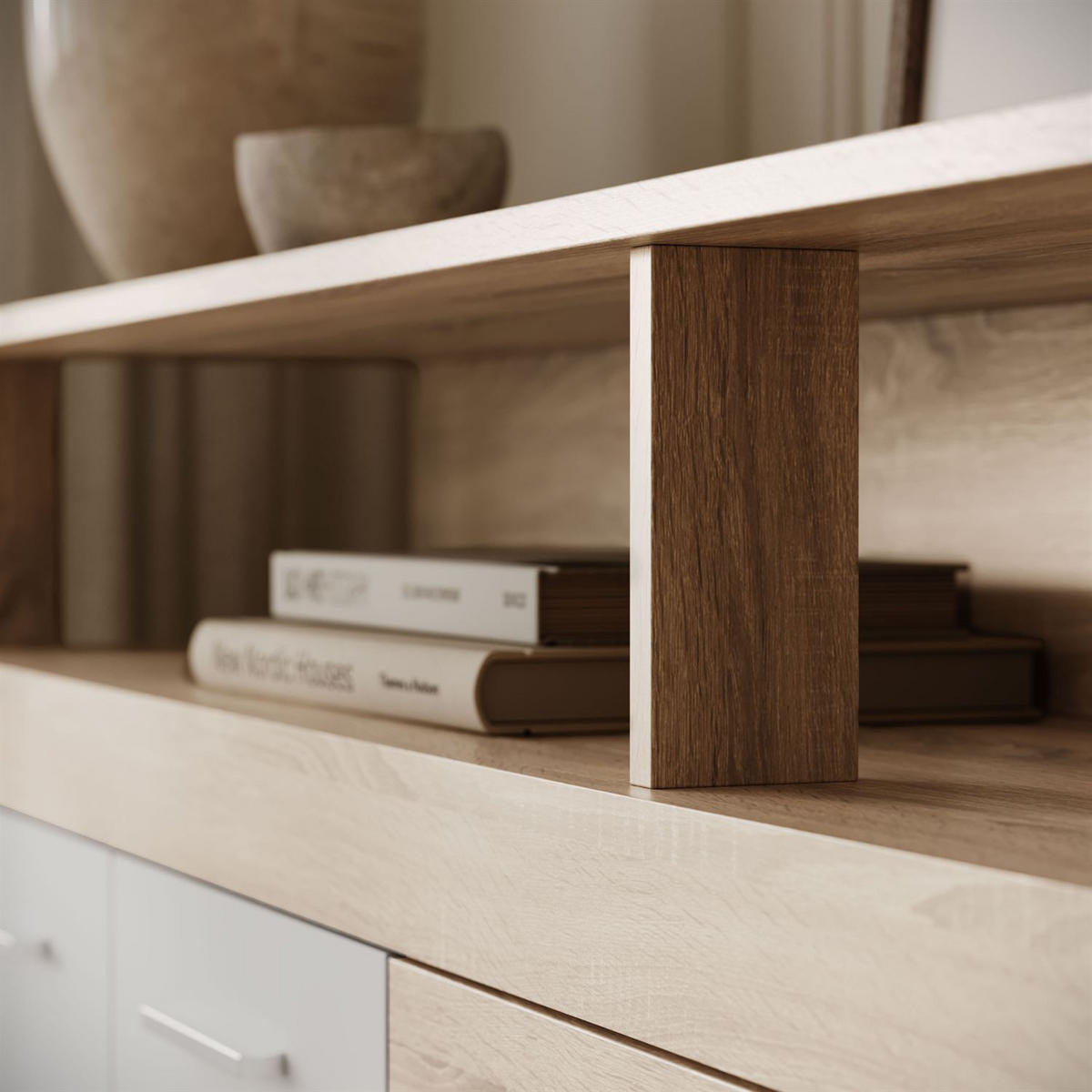 KOMMODE ROMANO mit Schubladen - Eiche Artisan/Weiß, Holzwerkstoff (190/96/32cm) - Lookway