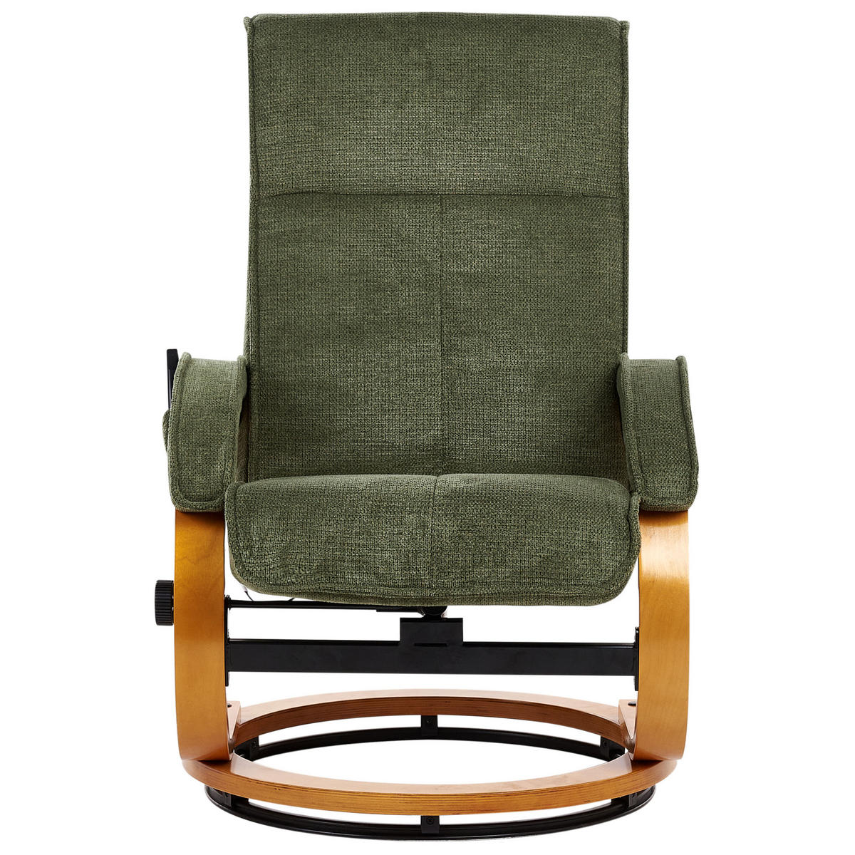 MASSAGESTUHL mit Fußstütze Stoff Grün Hero - Braun/Grün, Holz/Textil (51/102/80cm) - Beliani