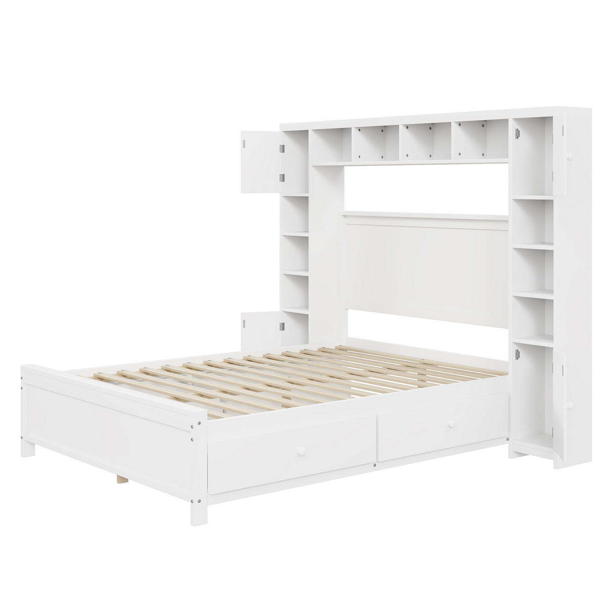 BETT 140x200 cm Schubladen weiß - Weiß, Holz (140/200cm) - LEBENLANG
