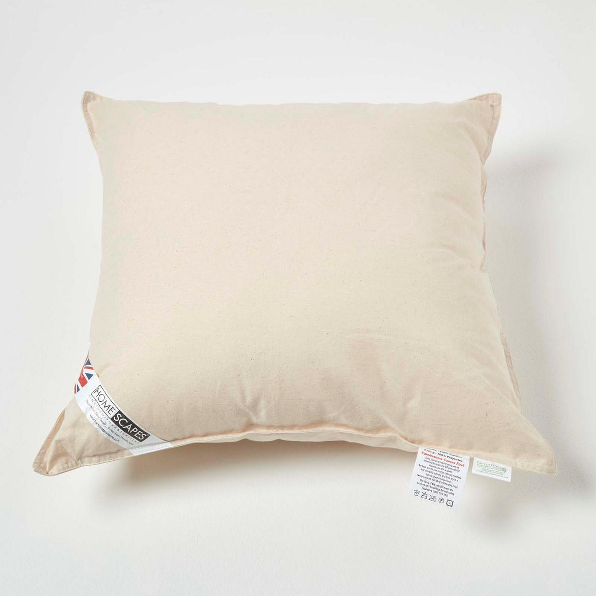 FÜLLKISSEN 50/50 cm – Bio-Baumwolle, Super-Mikrofaser-Füllung - Beige, Textil (50/50cm) - Homescapes