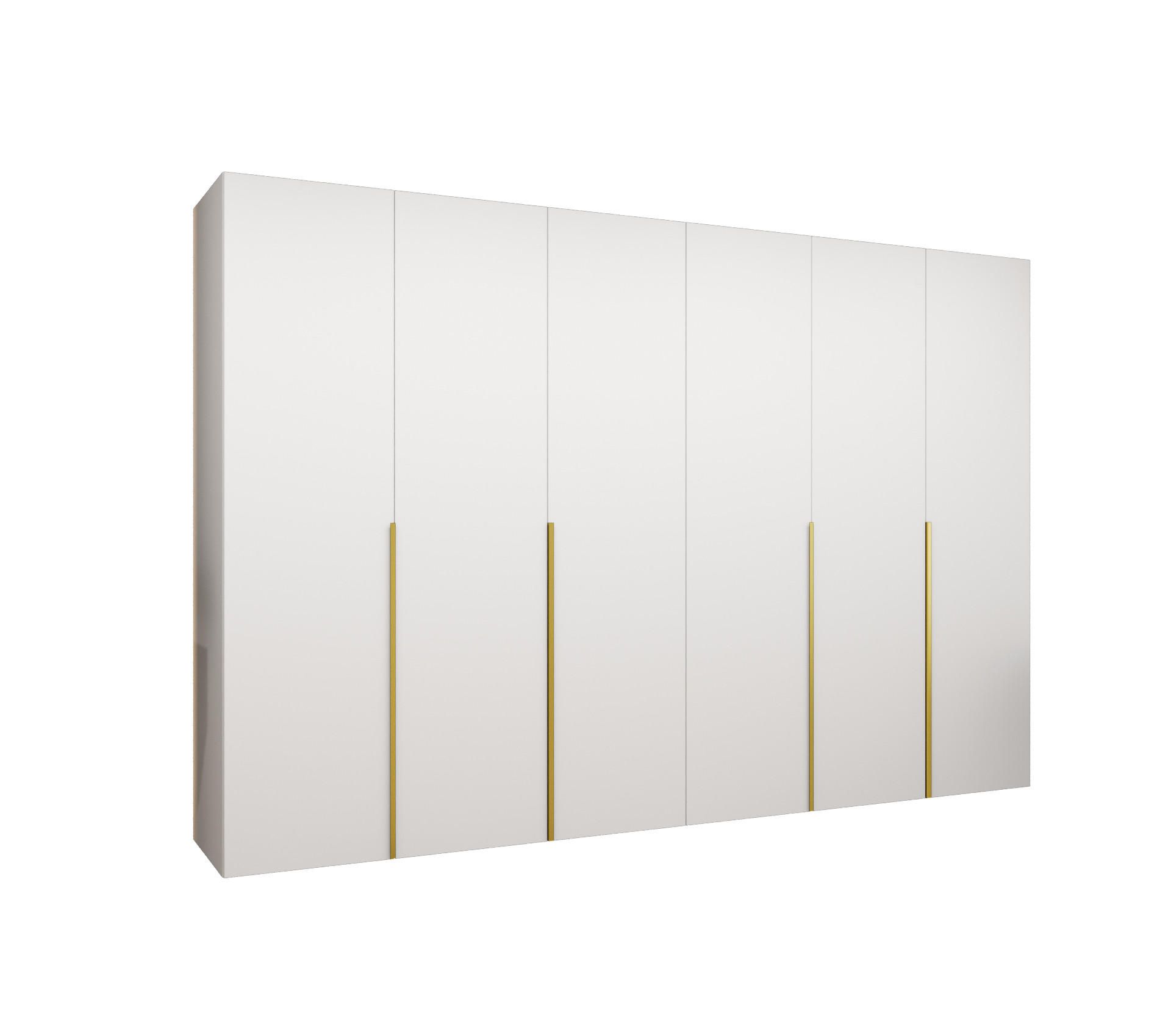 Abiks Möbel Drehtürenschrank Weiß, Gold 300x202x52 cm