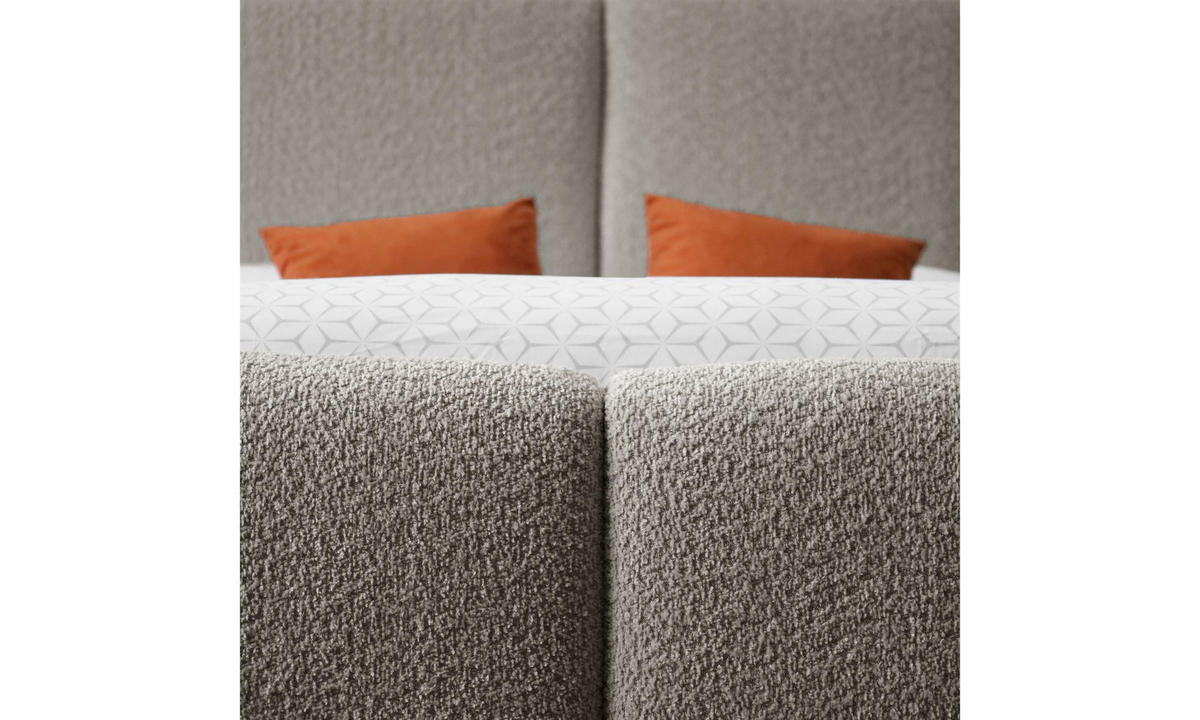 POLSTERBETT ELENA 140x200 cm Hellbraun (Anthology 6), 34 Holzlatten, Kopfteil 108 cm - Braun, Textil (140/200cm) - Lookway